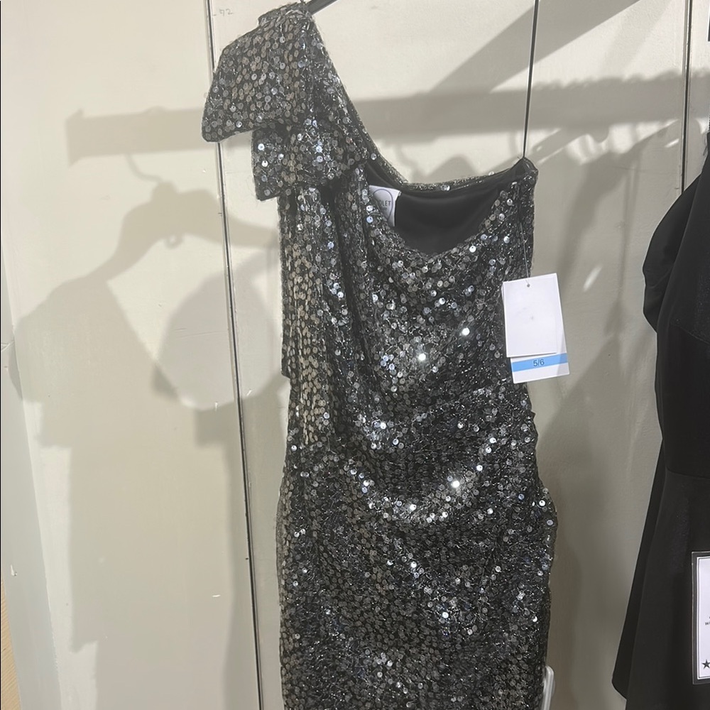 Sequin One-Shoulder Dress